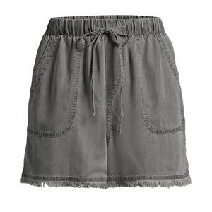 Time and Tru Women’s Fray Hem Shorts. 3.5 Inseam. Size Small. Color is Gray.